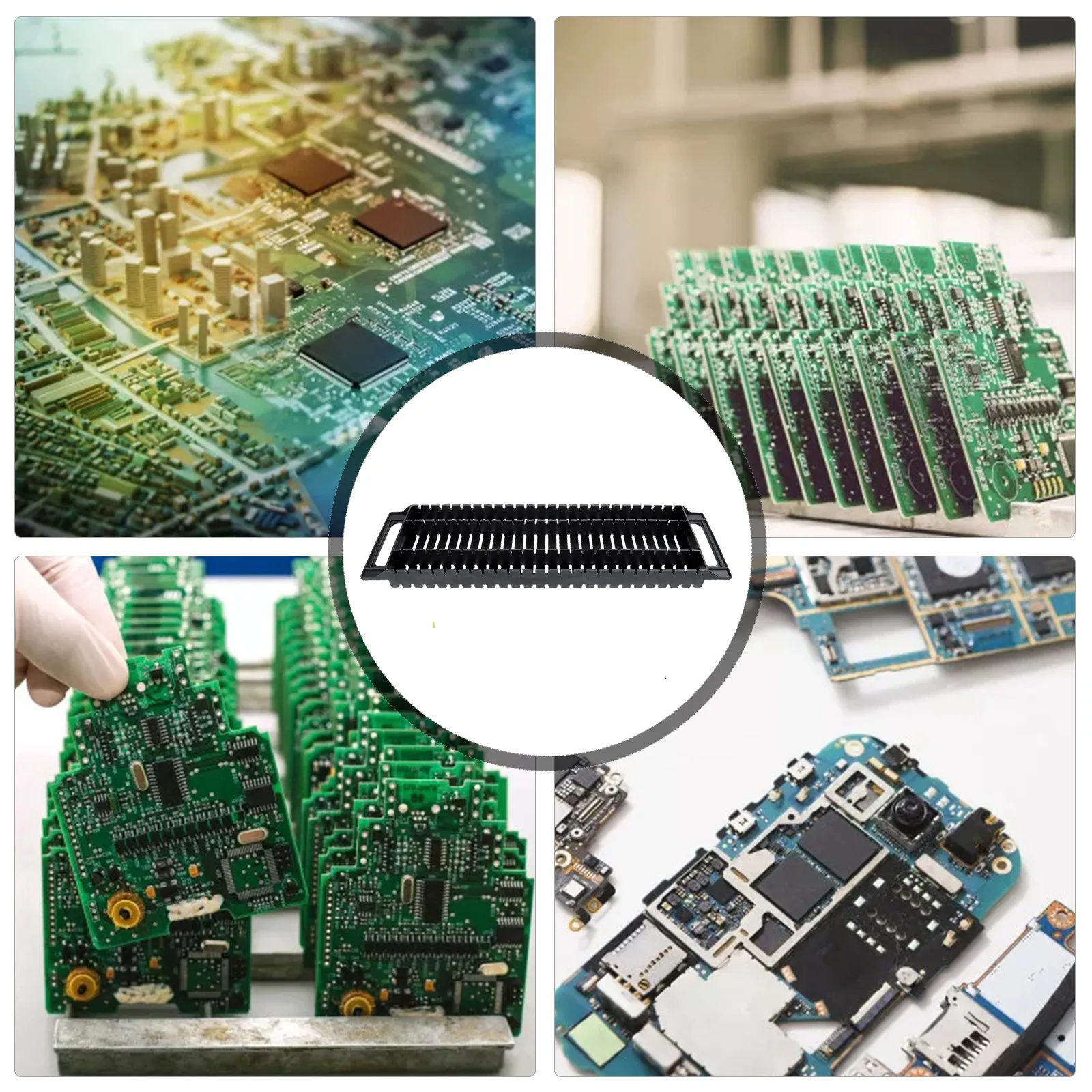 2Pcs Anti-Static Bar Frame Dual-Ear 25-Slot Pcb Rack Sturdy Static-Free Board Turnover Storage Black Pcb Rack Static- Frame