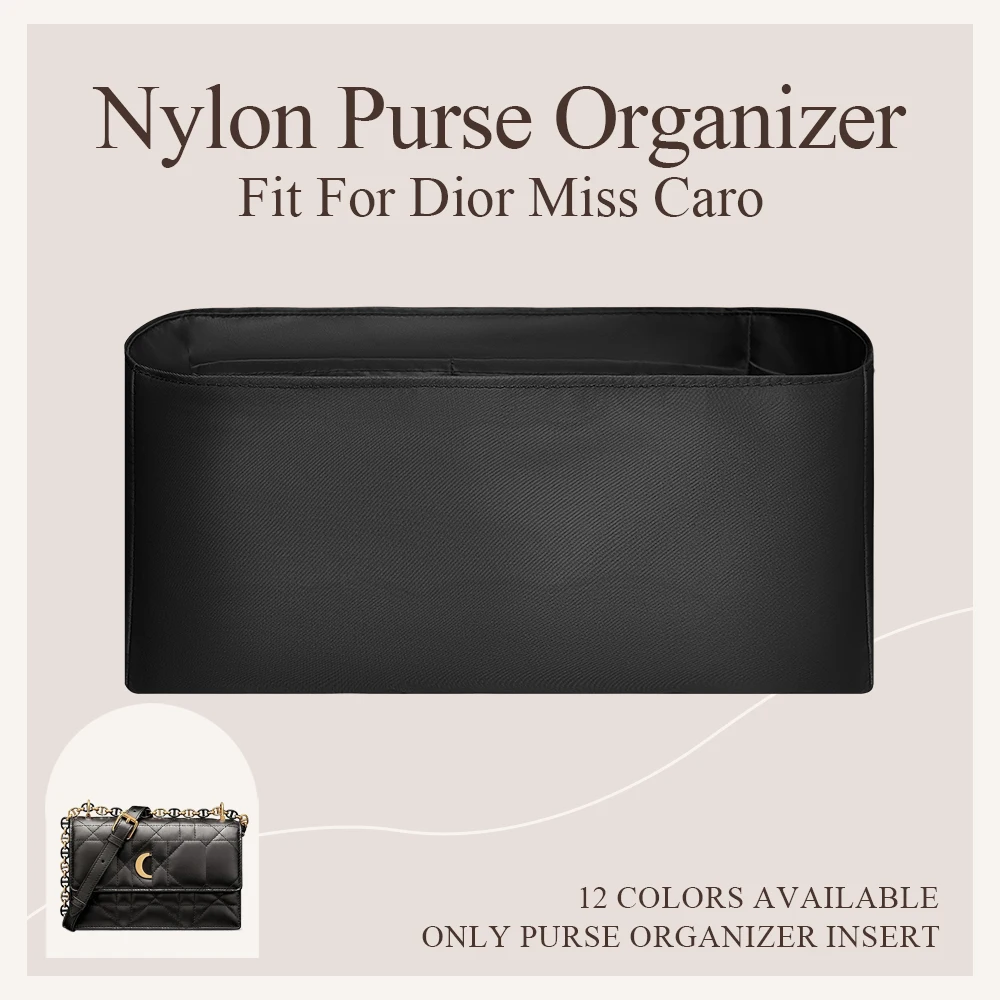 

Nylon Purse Organizer Insert for Dior Miss Caro Handbag Lightweight Inner Liner Bag Organizer Durable Inside Storage Zipper Bag