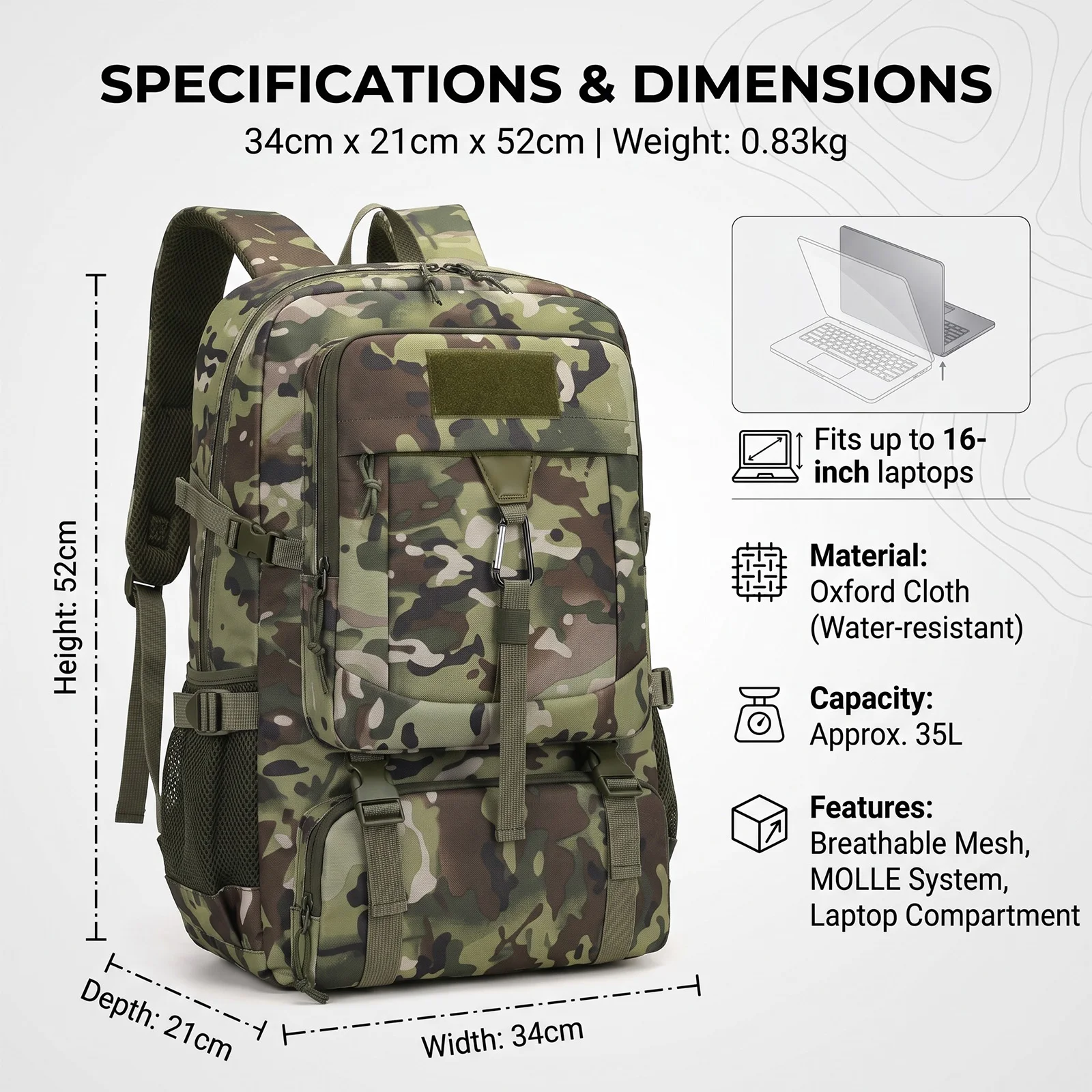 Expansion-Capacity Hiking Backpack,Wet Dry Separation Trekking Bag for Men Women,Outdoor Travel Daypack