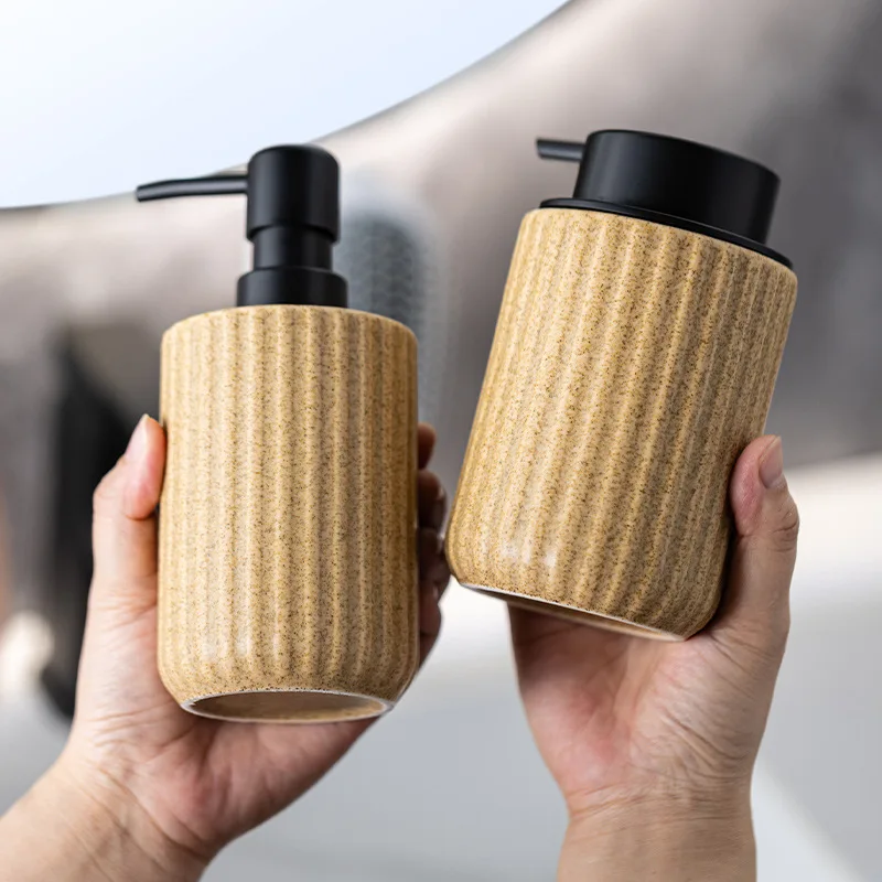 

Soap Dispenser Ceramic Lotion Press Bottle Bathroom Supplies Hand Soap Shower Gel Shampoo Dispensing Bottle Household Bottle