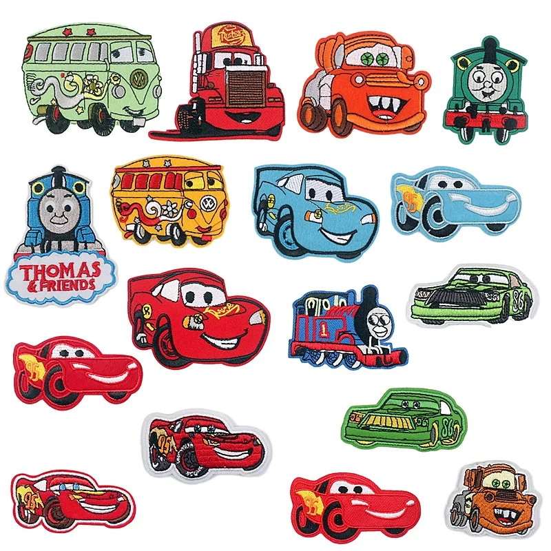 

wholesale 17Pcs Cartoon Animation Car Embroidered Patch clothes stickers ironing Sew child clothing iron patches decor Applique