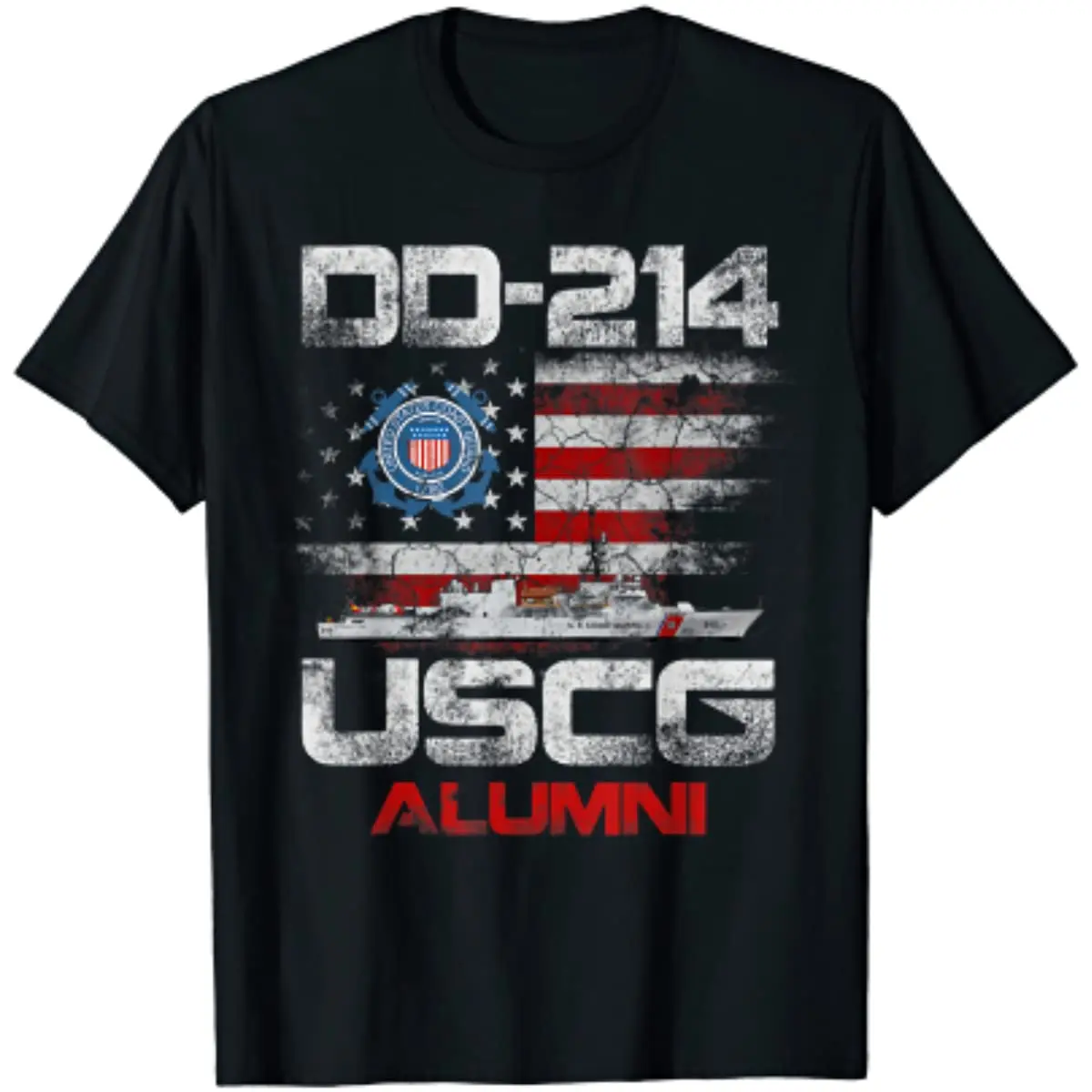 DD-214 U.S Coast Guard Alumni Military Family Gift T-Shirt Short Sleeve Casual 100% Cotton O-Neck Summer Mens T-shirt Size S-3XL