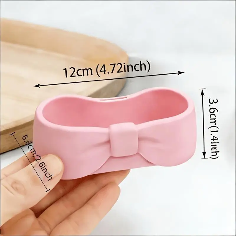 Cute Bow Bathroom Desk Organizer Pink Makeup Desk Tray