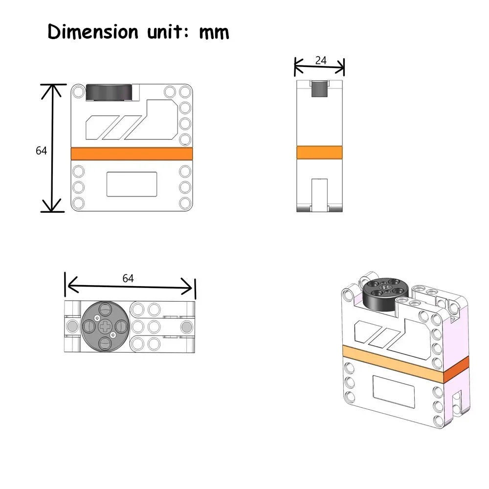 13KG Building Block Servo Motor 180 360 Degree High Torque Digital Metal Gear Compatible with legoeds DIY Robot MOC Car Vehicles