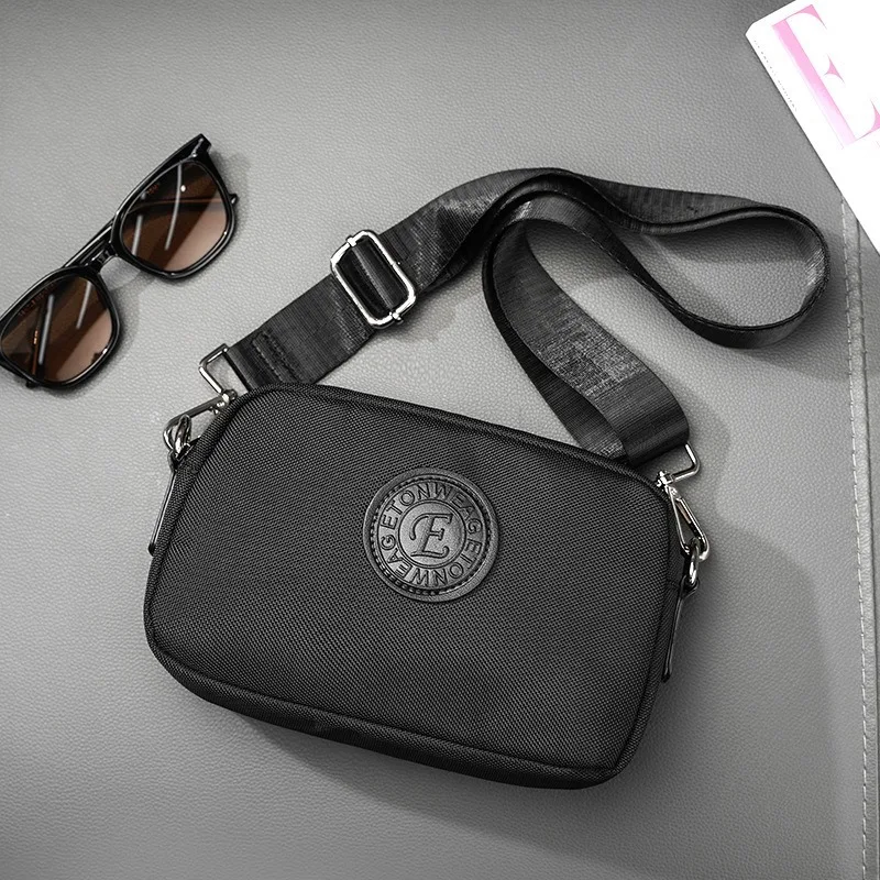 New Fashion Men's Crossbody Bag Casual Oxford Cloth Shoulder Bag Men Mobile Phone Bag Small Square Handbag Waterproof Bags Male