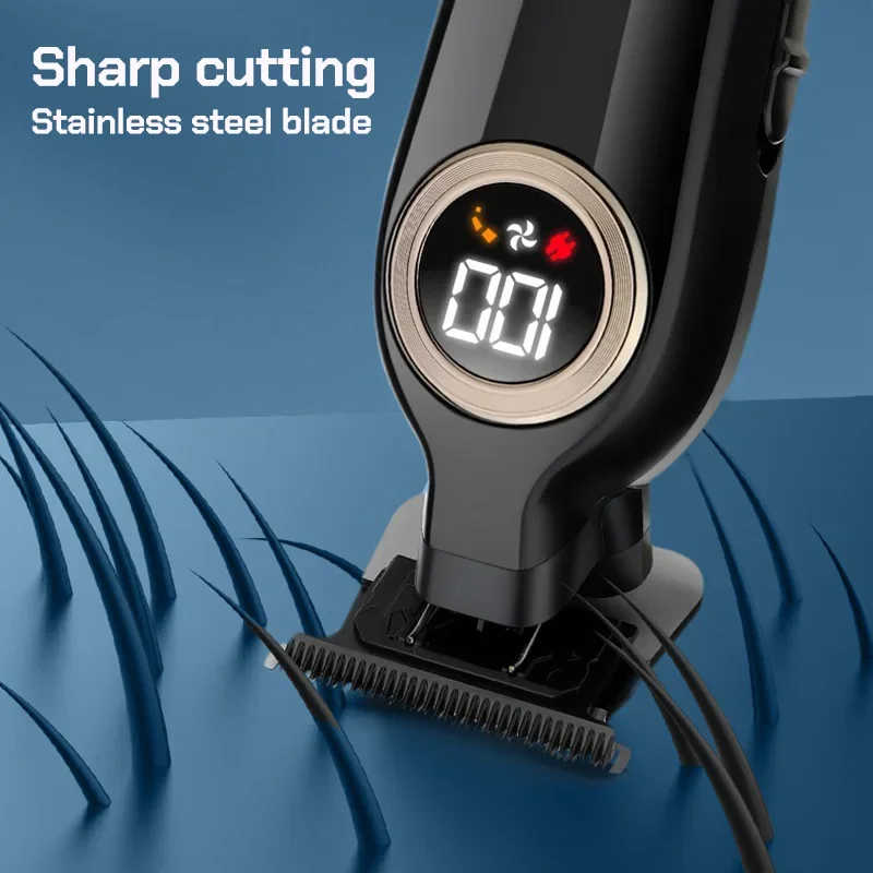 المهنية مقص الشعر الكهربائية N8886 الرجال مجموعة LCD المنزل عالية الطاقة صالون حلاقة رئيس خاص الحلاقة الشعر التشذيب المقص #6
