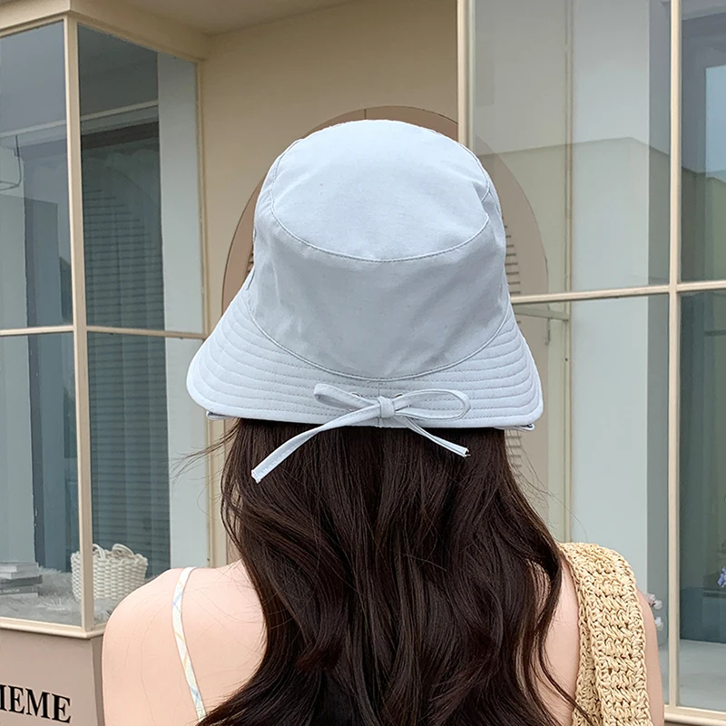 Spring and summer sun hat women's Korean version fashionable and versatile large eave sun hat double-sided plaid fisherman hat