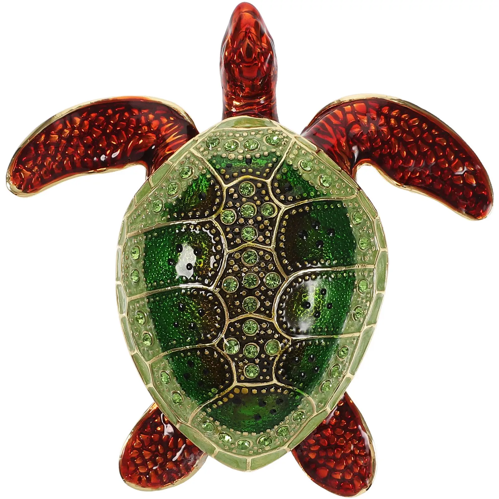 

Magnetic Rhinestone Turtle Jewelry Box Safe Alloy Storage Case for Bracelet Ring Earrings Display Home nament Desktop Figure