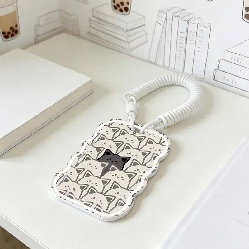 Cards Cover for Photo Protector Stretchable Spring Cord Student Bus/Meal Card Protection Case Kpop Photocard Holder