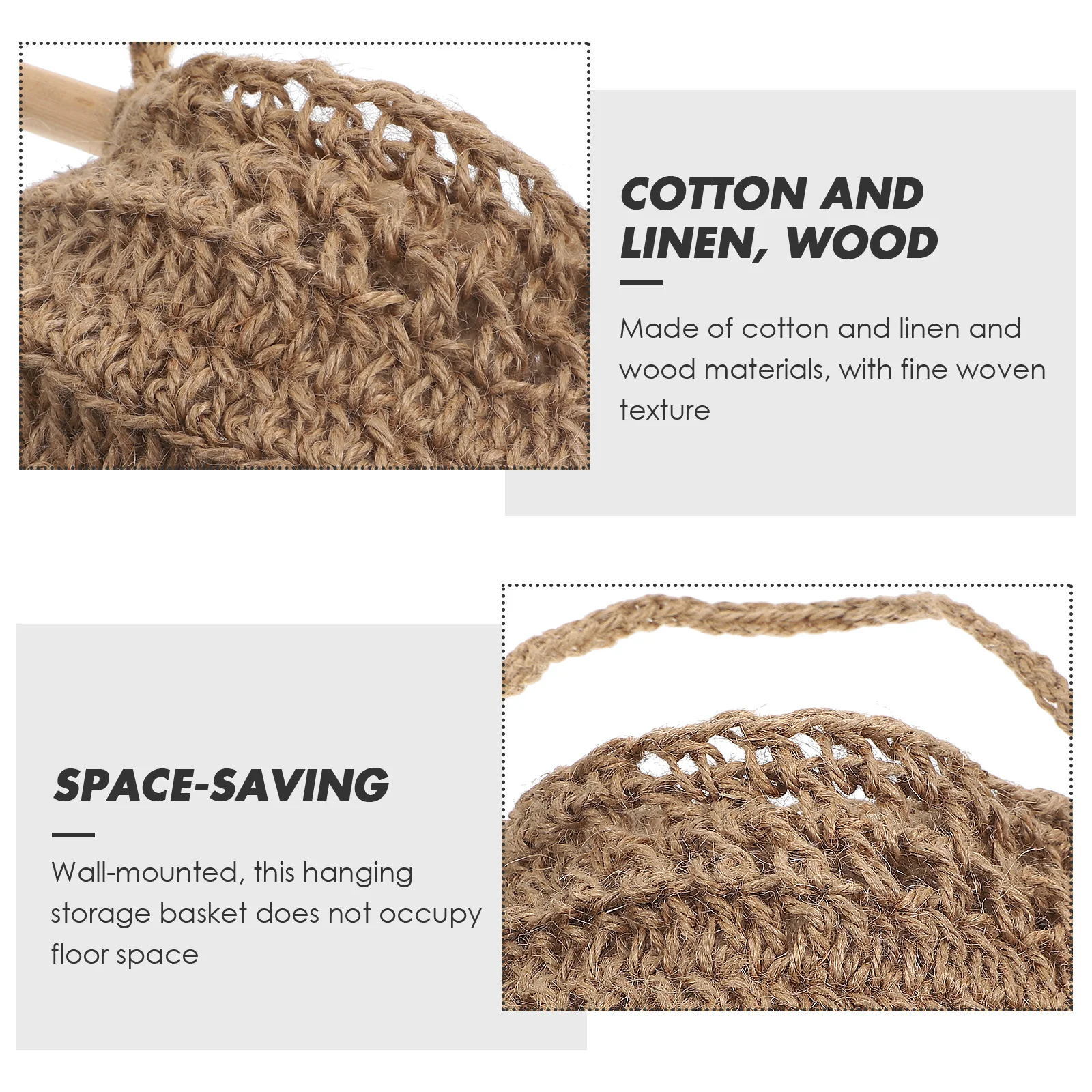 

Cute Kitchen Stuff Woven Hanging Basket Fruit Organizer Multi-Function Vegetable Holder Wall Mounted Home Accessory