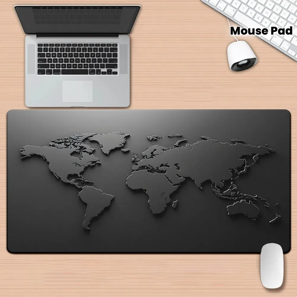 CIFBUY Black Gray Gradient Map Mouse Pad Large Desk Mat Non Slip Rubber Base Extended Gaming Keyboard Office Rug Mat