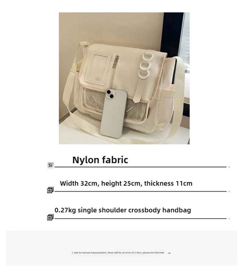Neue japanische Harajuku Transparente Ita-Tasche mit DIY-Abzeichen-Displayplatte, Schulter-Umhängetasche für Mädchen – Detail 6