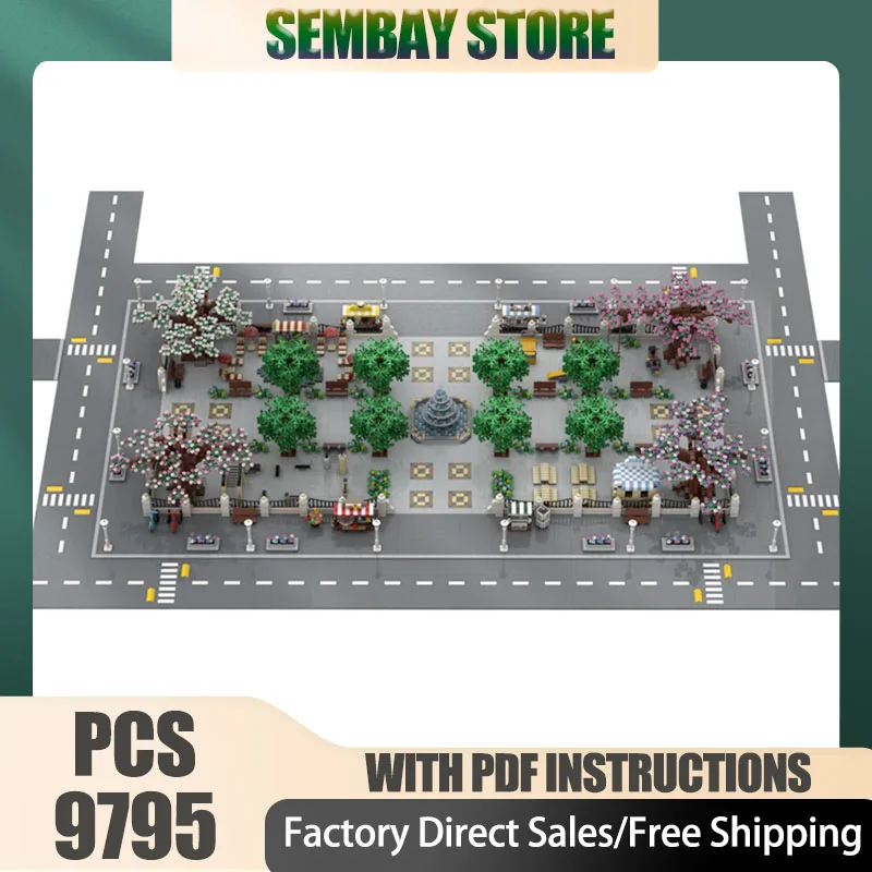 

Street View Moc Building Bricks City Square for Modular Buildings Model Technology Blocks Christmas DIY Toy Construction Gifts