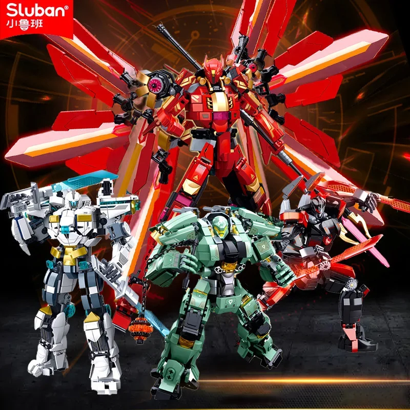 

Серия Sluban Mech Ice Peak Protector входят для путешествий, Афины, сменная форма, модель робота, дисплей, детские строительные блоки, игрушки