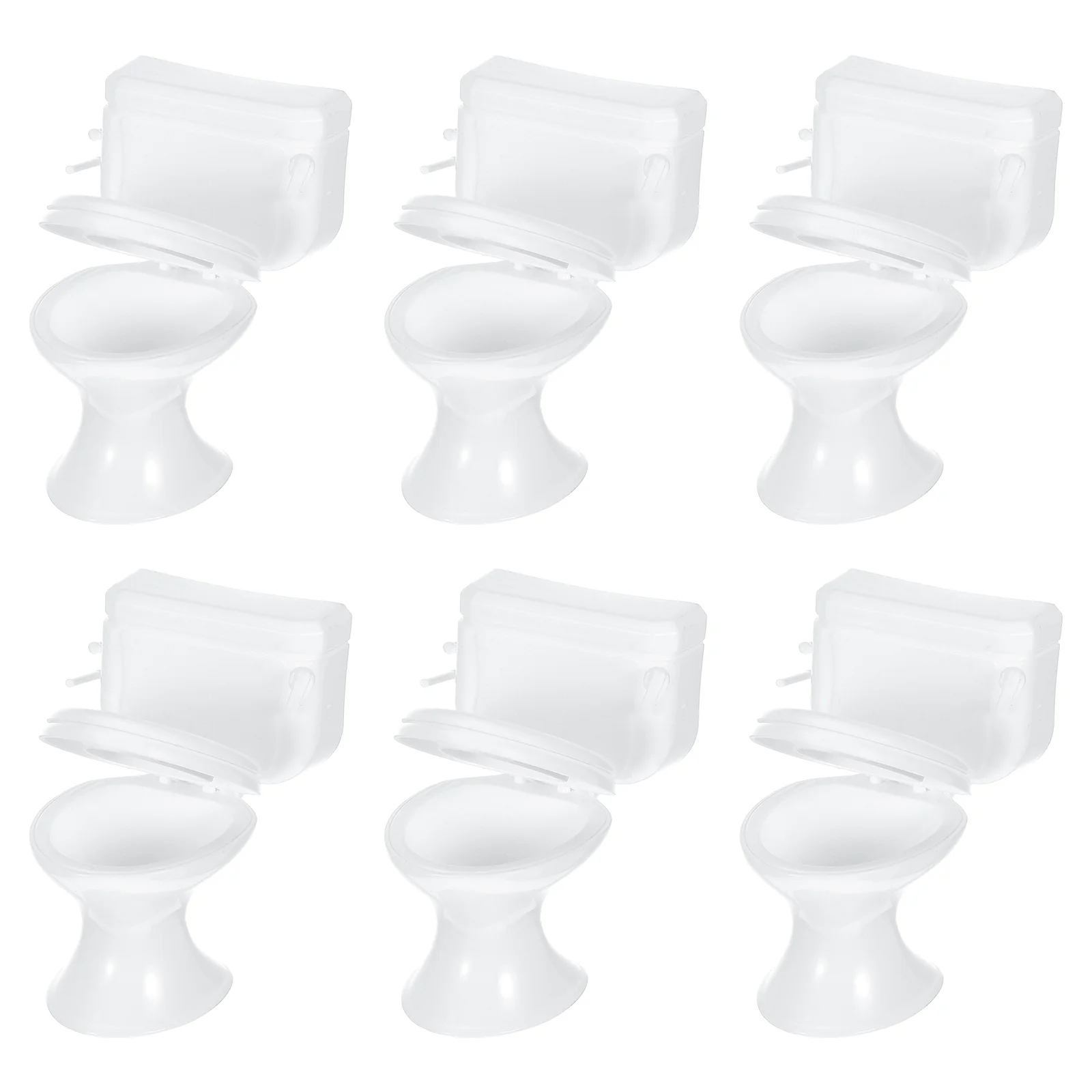 6 Pcs Bathroom Scene Accessories Miniature Toilet Realistic Portable Fairy House Furniture Plastic