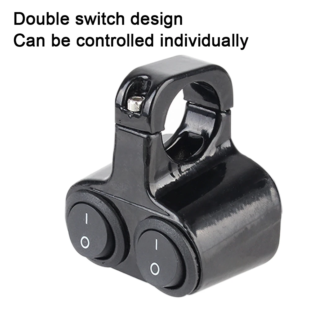 Dual Button Control Motorcycle Handlebar 7/8in  22mm Flasher Speaker Switch 12V Headlight Switch