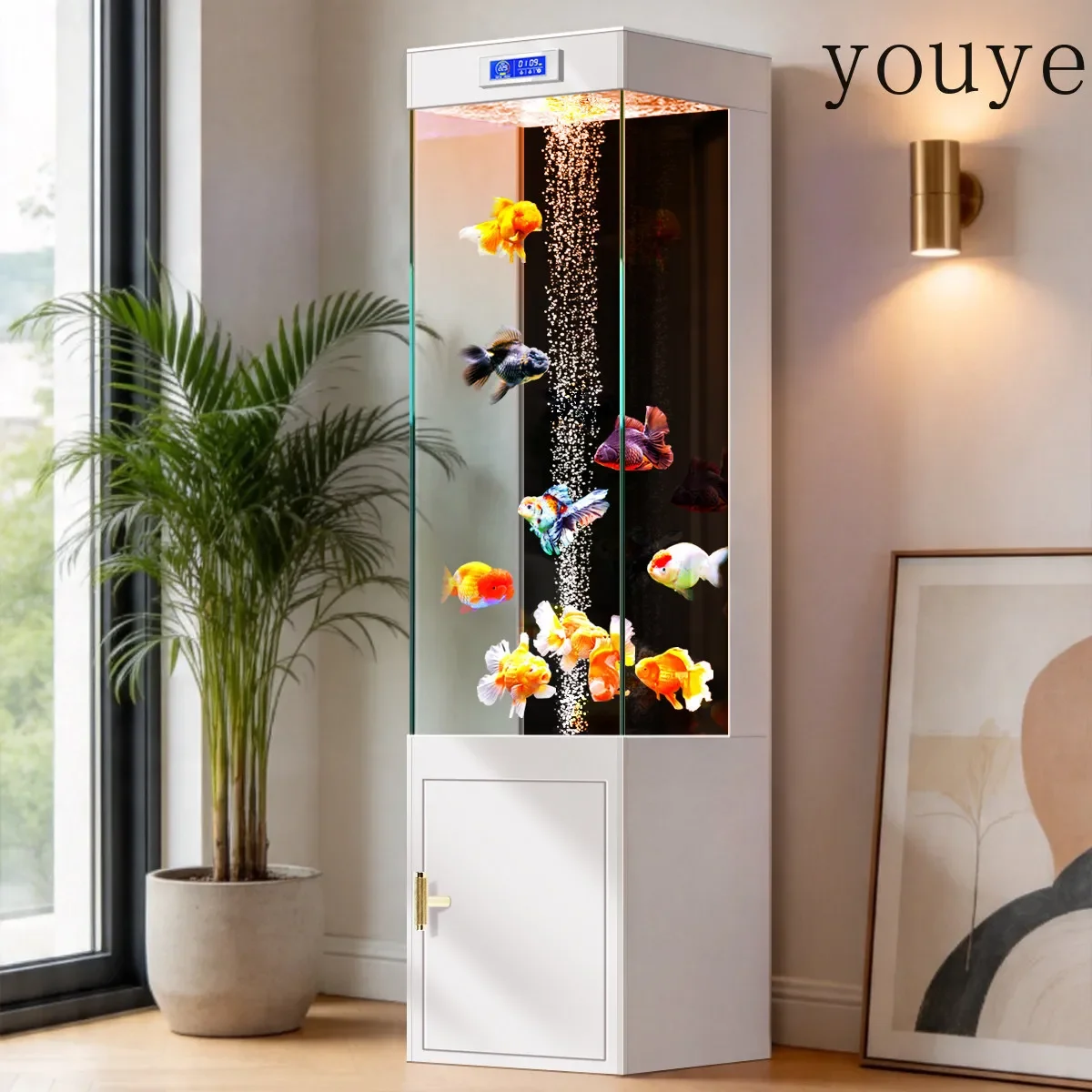 

X3 Smart Fish Tank Living Room New Bottom Filter Integrated Vertical Small Lazy Self-circulation Ultra-white Glass Goldfish Tank