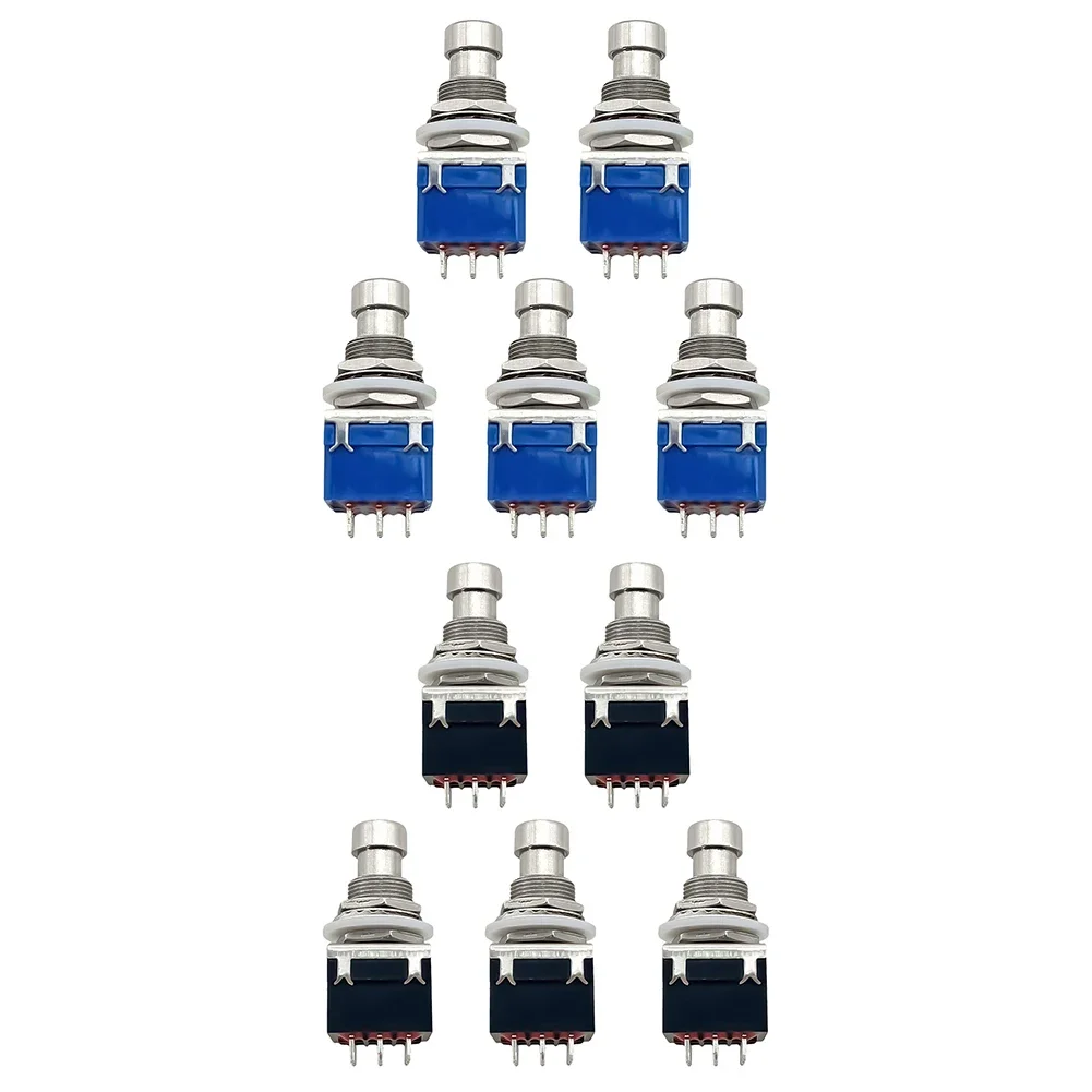 

5 шт., педаль эффектов для гитары, 3PDT, ножной переключатель, 9 контактов, кнопочный ножной переключатель для гитарных эффектов, педаль эффектов, кнопочный ножной переключатель