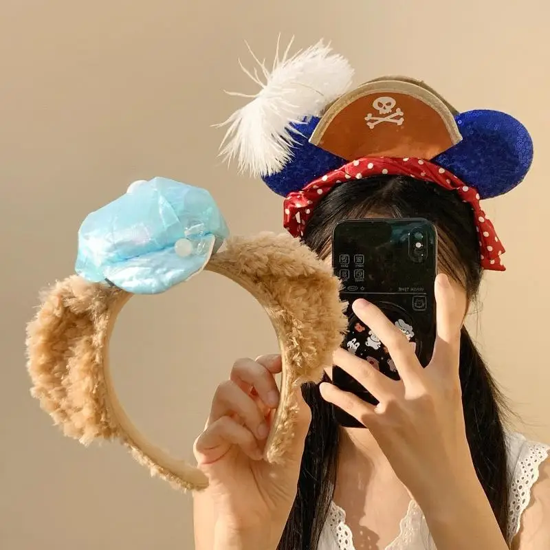 عصابة رأس راكون محشوة جميلة للنساء لغسل الوجه وحفلات أعياد الميلاد وغطاء للرأس #1