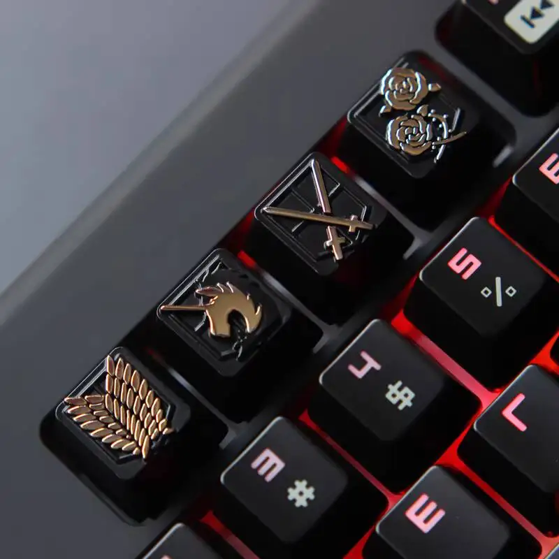 Customized anime related logo icons mechanical keyboard, zinc aluminum alloy metal personalized keycaps keys