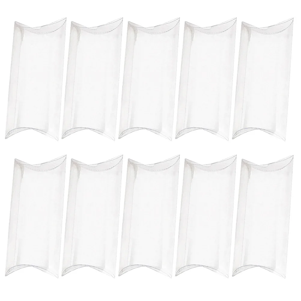 

Clear Plastic Pillow Boxes 50 Pcs Candy Packing Cases Transparent Gift Packaging Organizers for Birthday Bridal Shower