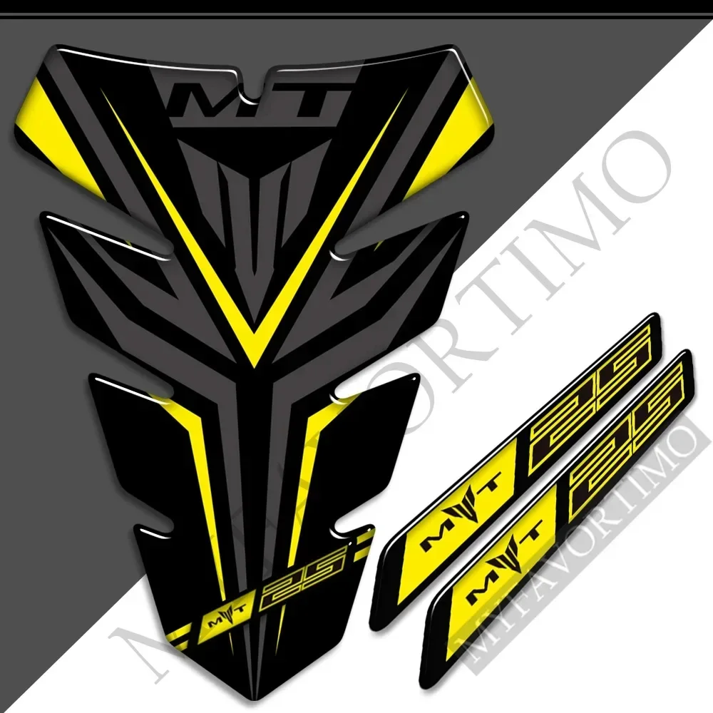 For Yamaha MT-25 MT25 Tank Pad Protector Stickers Emblem Badge Logo Fairing Symbol Fuel Oil Kit Knee