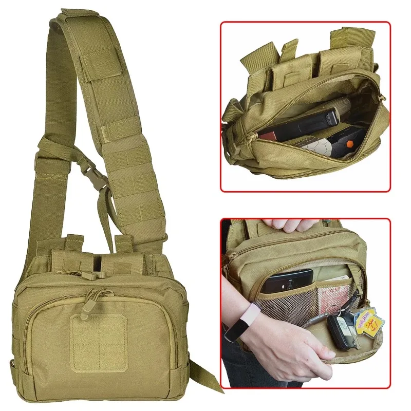 Messenger Bag Quick Release Carryall M4 5,56 Magazin Träger Conceal Pistole Umhängetasche Unisex Jagdausrüstung Nylon Messenger Bag