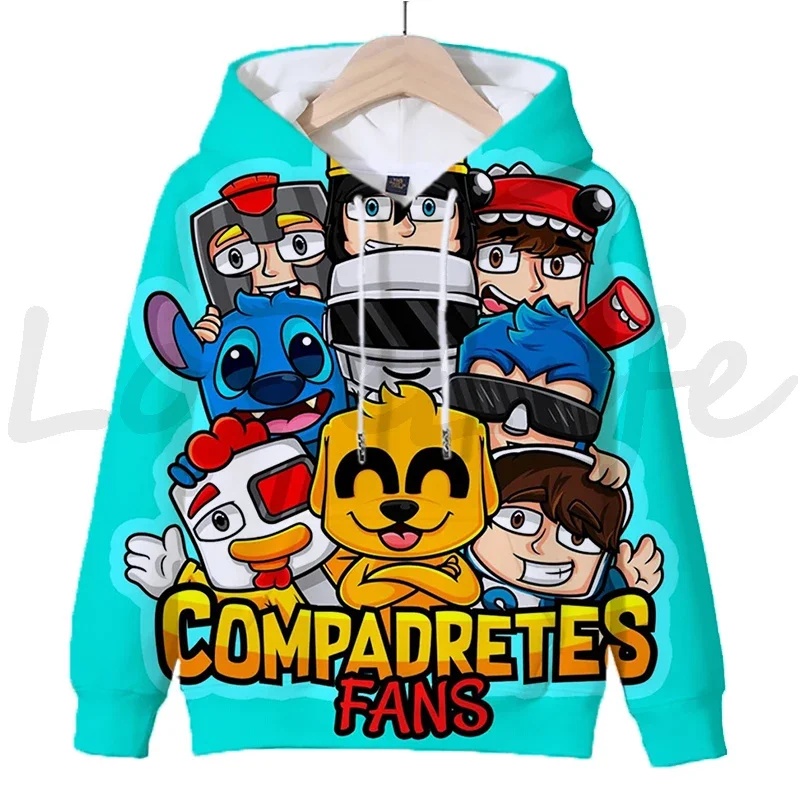 Compadretes Mikecrack Hoodies Boys Girls Cartoon Sweatshirts Pullover Teenage Harajuku Streetwear Tops kids 3D Clothes Sudadera