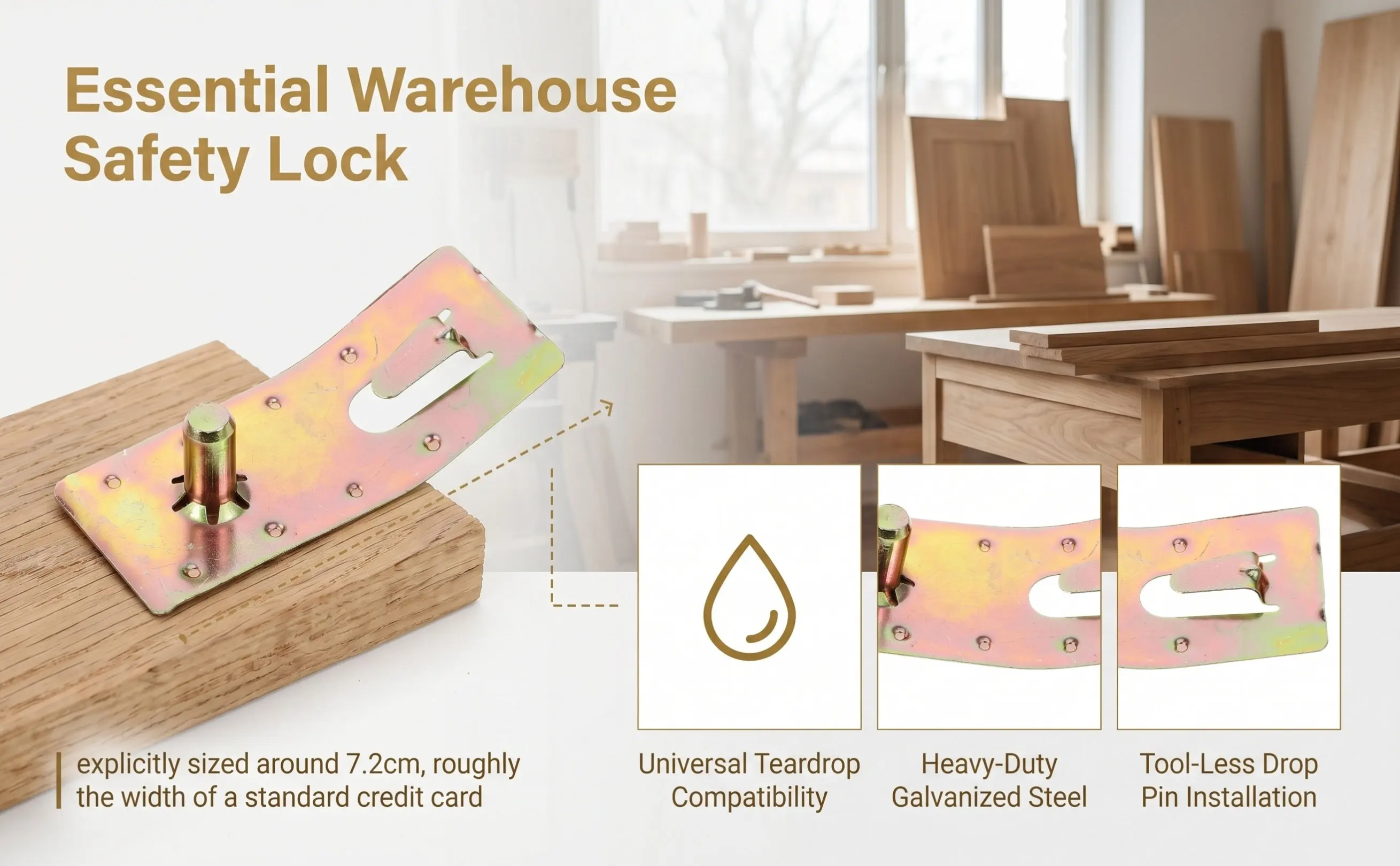 10Pcs Pallet Rack Safety Clips Carbon Steel Teardrop Connector Secure Beam Lockers Wear Resistant Warehouse Shelving Safety Pins