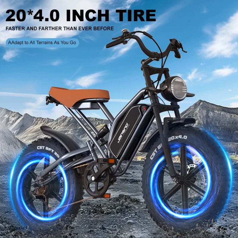 JANSNO X50 Electric Bicycle 20*4.0 Fat Tire 750W 48V14AH Lithium Battery Road Electric Bike Adults Waterproof Mountain EBike