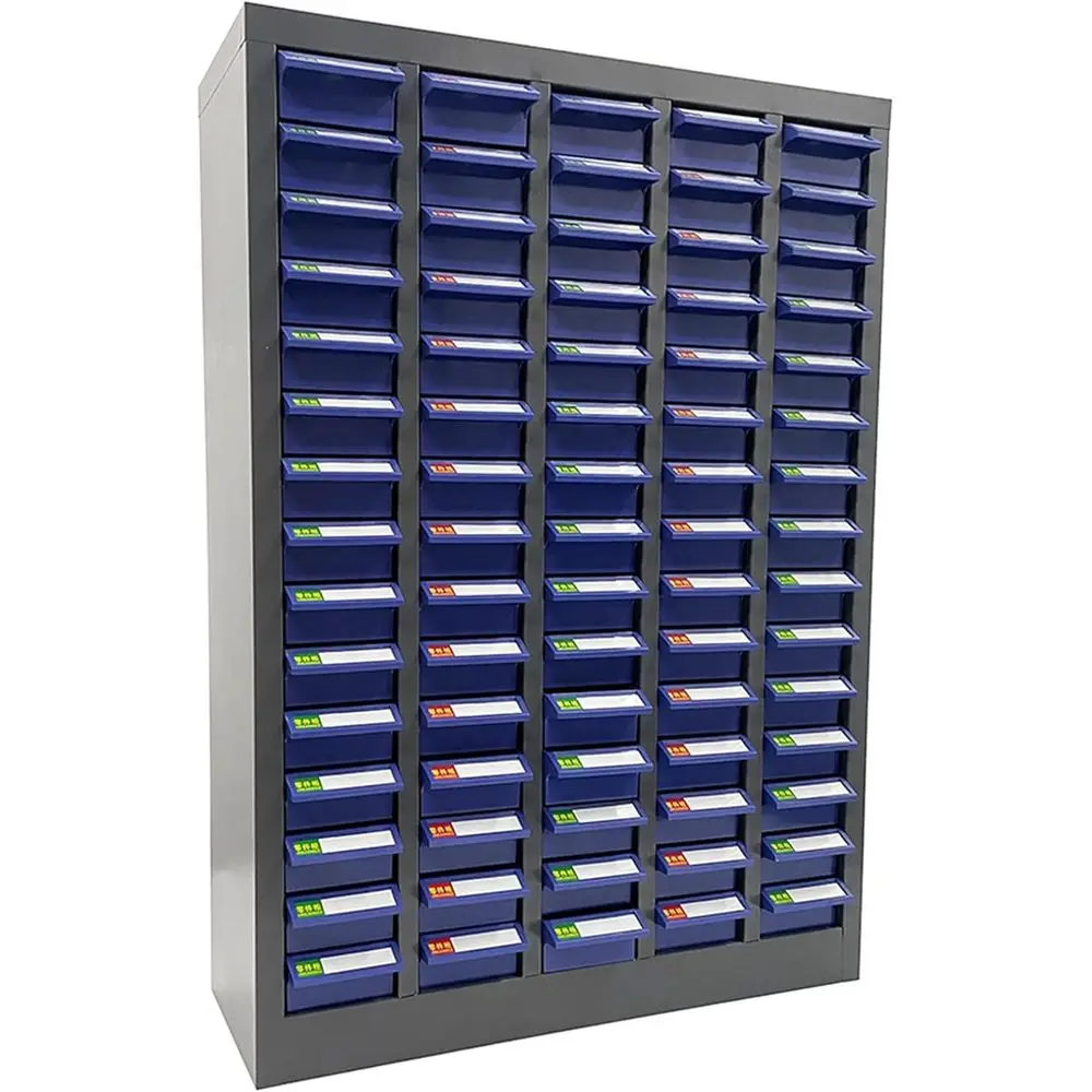 

Industrial Heavy-Duty Steel Parts Cabinet for Bolts, Nuts, and Tools with ABS/PS Drawers, Ideal for Workshop and Office Storage