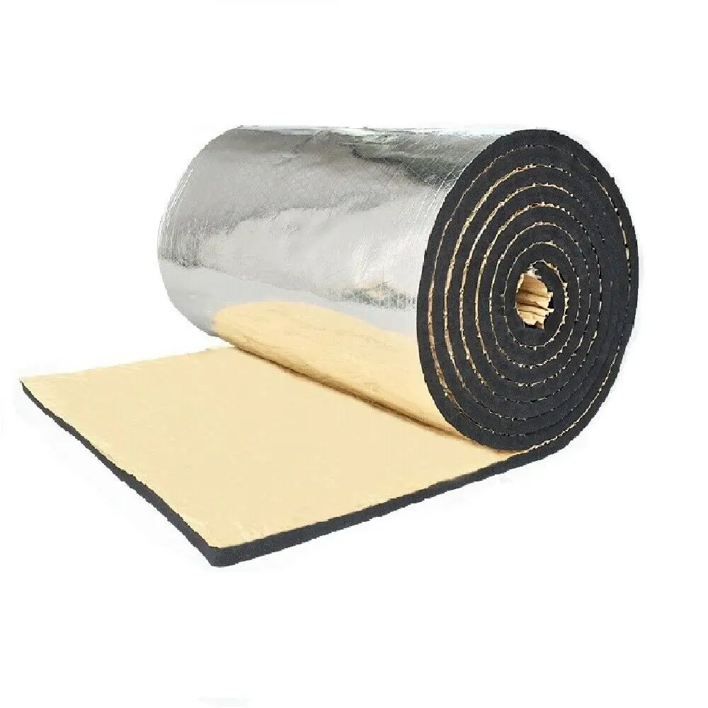 3-Layer Insulation Mat (13×3ft/Silver), Kraft Paper+Rubber Foam+Aluminum Foil, Heat/Sound Proof for Car/Home—Self-Adhesive