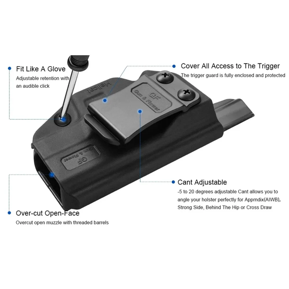 Jachttas Iwb Hellcat Holster Geschikt Voor Springfield Hellcat (Niet Voor Hellcat Pro) Polymeer Rechterhand Verborgen Verborgen Fast Draw