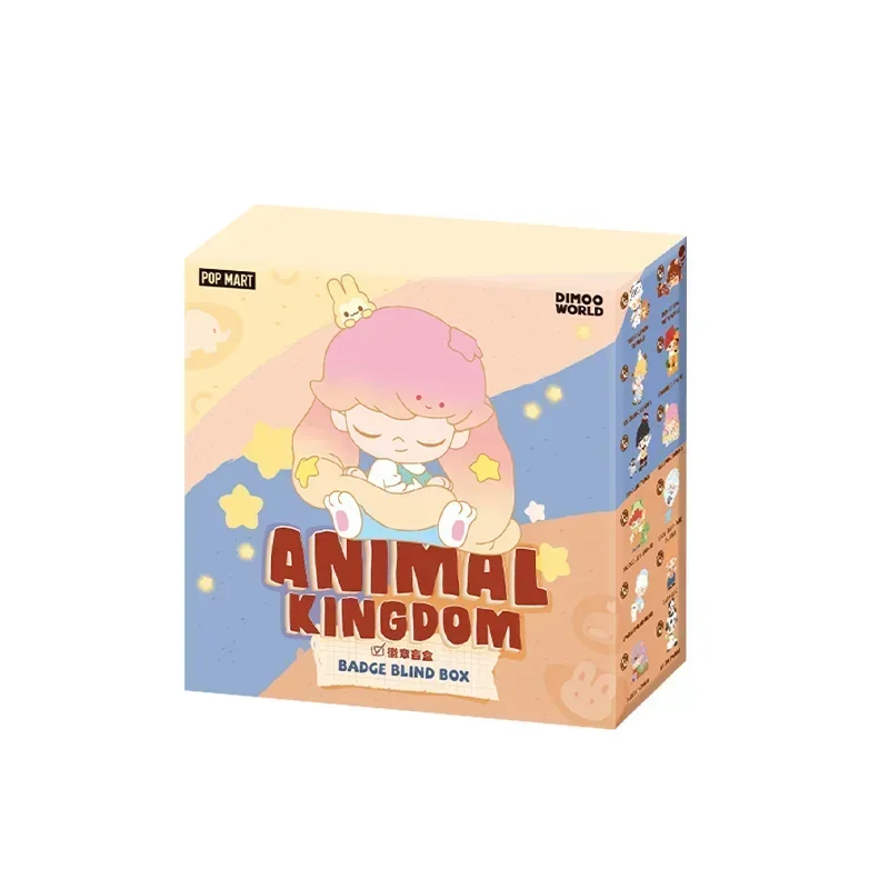POP MART Dimoo Animal Kingdom Series - Badge Blind Box Toys Guess Bag Cute Toys Doll Anime Figure Decorations Gift Girl