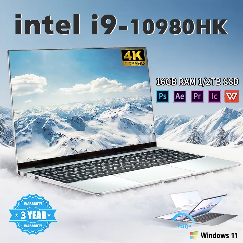NEW Intel Core i9-10980HK laptop 16GB RAM 1/2TB SSD Portable laptops 14.1-inch Windows 11 Por Notebook computer Office Gaming