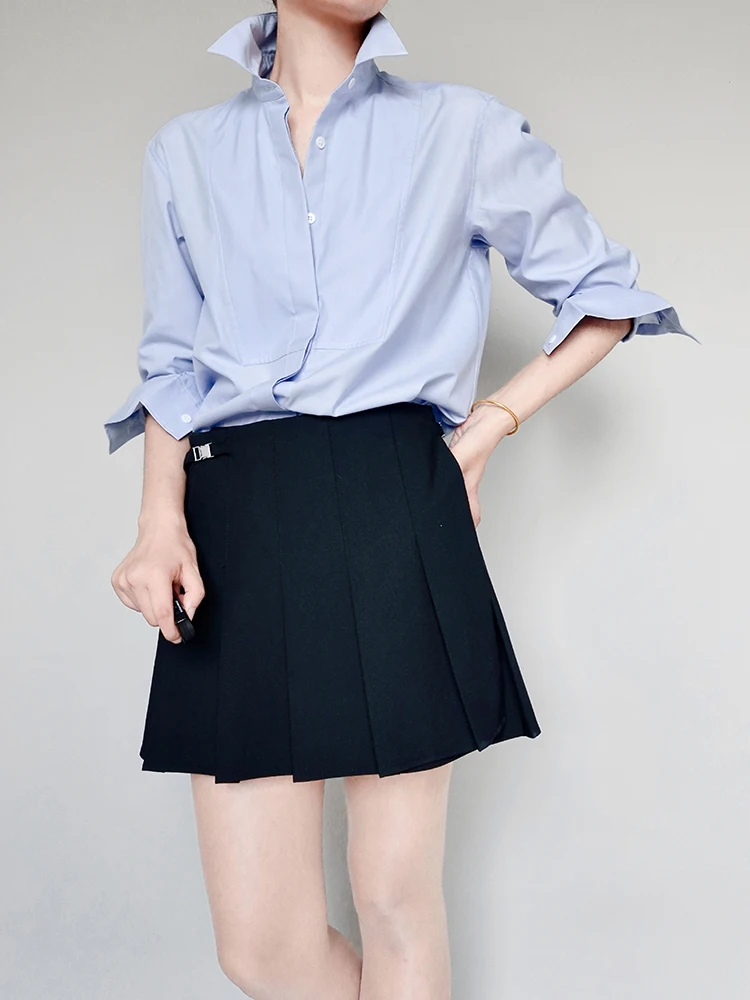 

Женская прямая рубашка из хлопка с длинным рукавом, свободного кроя, однотонная, модная, для повседневной носки и делового стиля