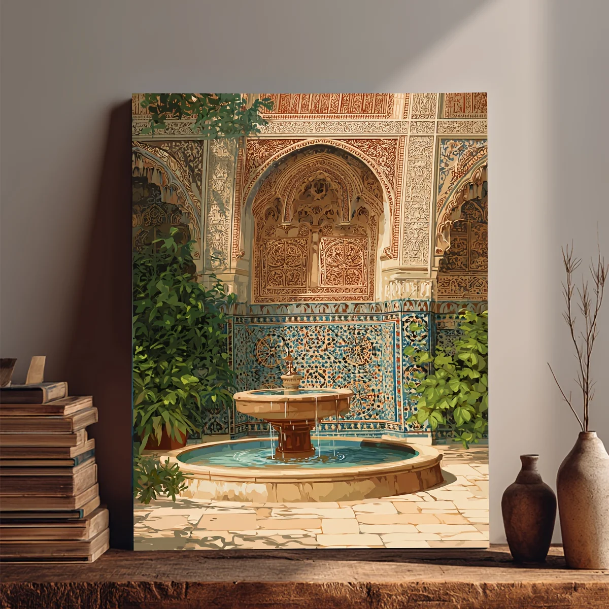 quebra-cabeca-de-500-1000-1200-2000-pecas-fonte-persa-azul-e-moca-ideal-para-iniciantes-decoracao-moderna-para-sala-de-estar-e-escritorio