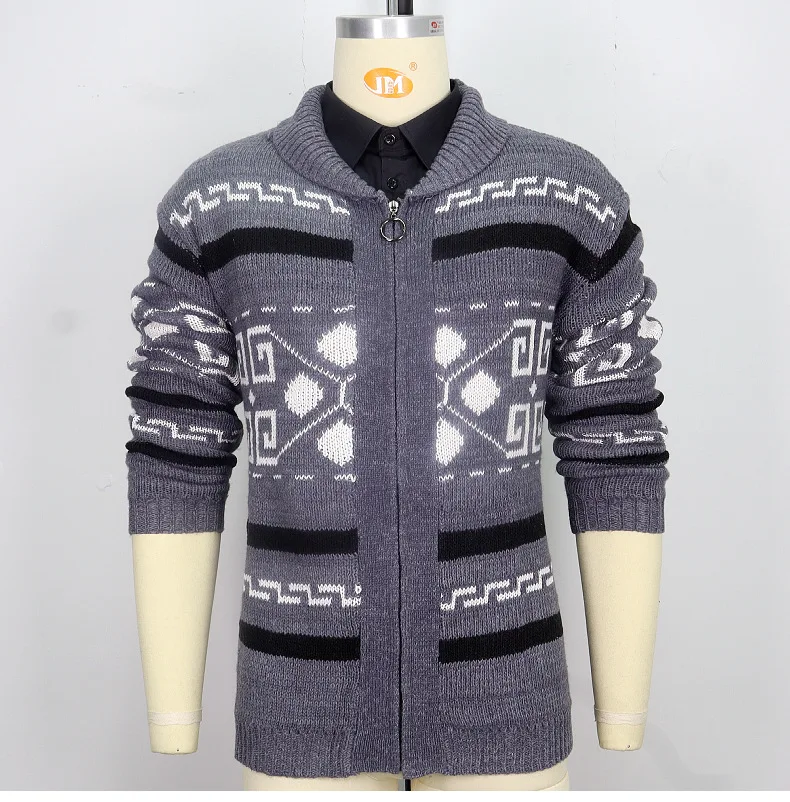 Herren Herbst Winter Mode Strickjacke Jacke Slim Fit Langarm Strickpullover mit stilvollem Revers Design lässig elegant Out – Detail 18