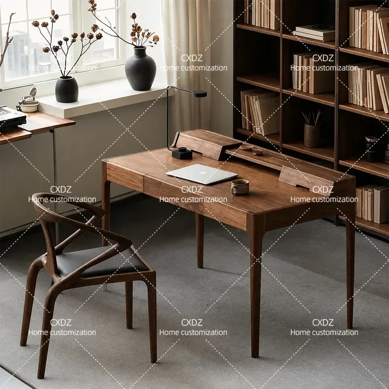 Solid Wood Desk Small Apartment Home Study Computer Table Bedroom Wall Mounted Office Workstation Compact Writing Desk