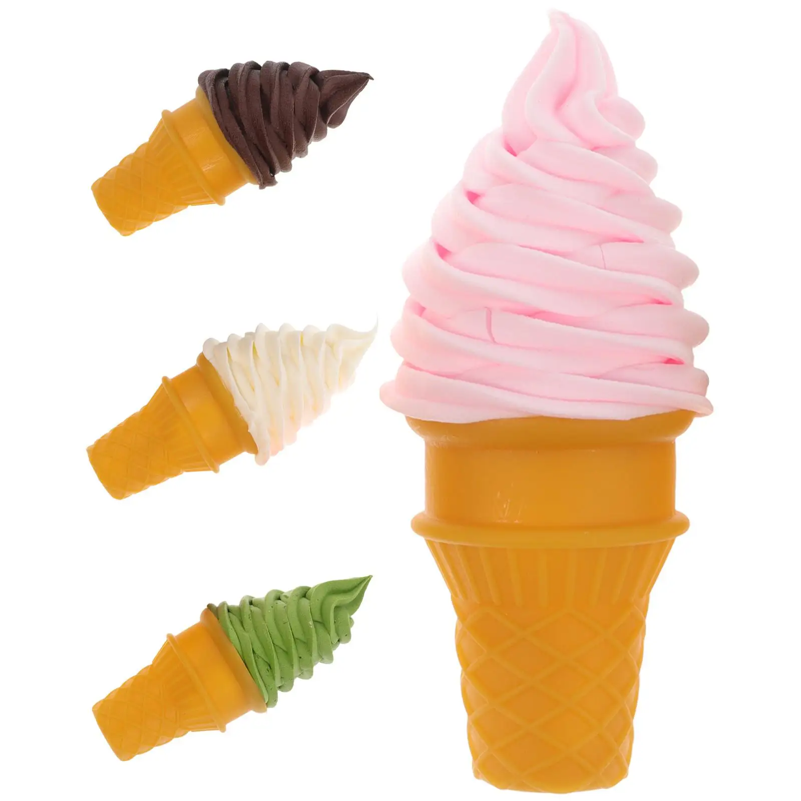 

4 Pcs Simulation Ice Cream Small Decor Kids Supplies Model Tabletop Decorative Simulated Children Toy Fake Desktop Gifts