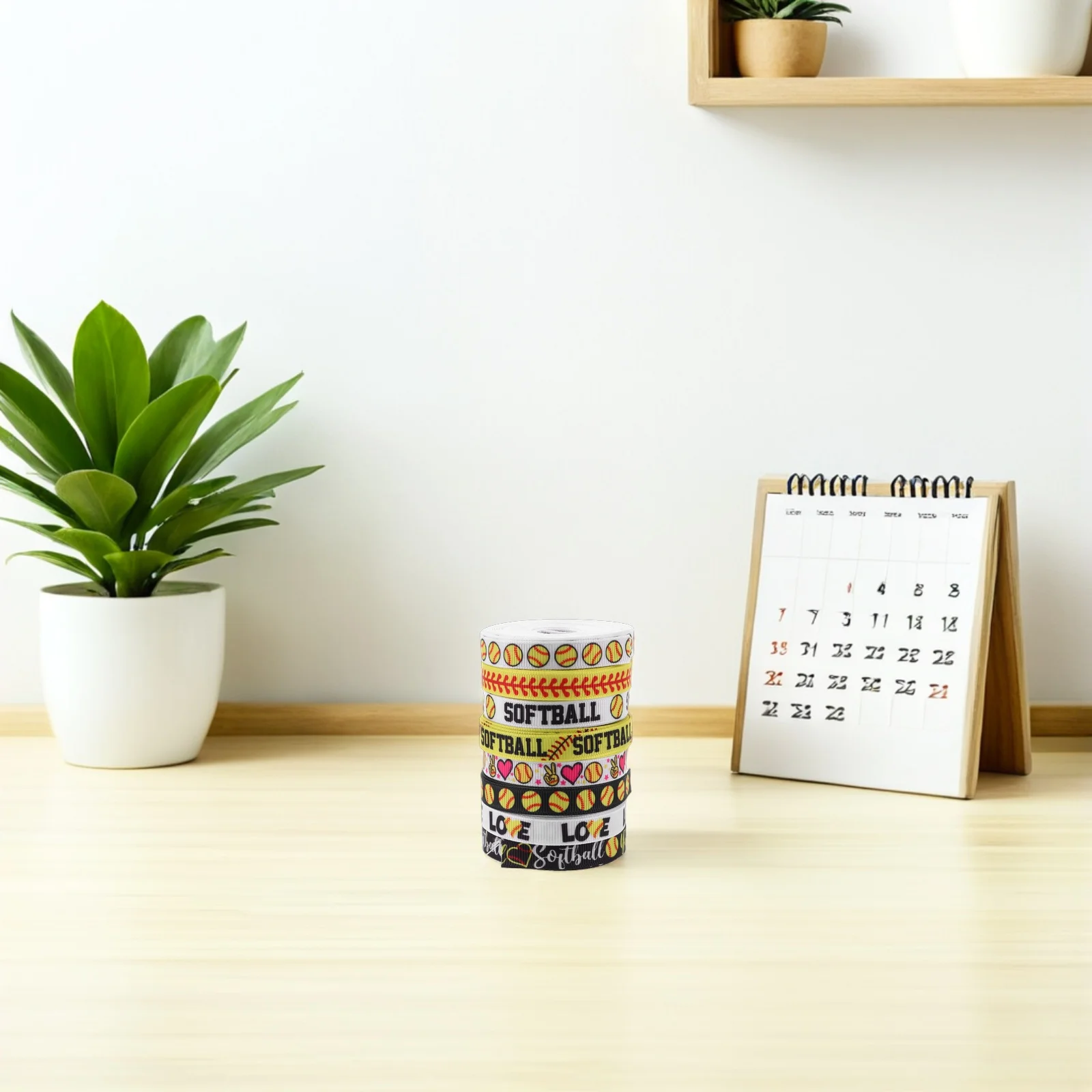 

8 Rolls Sports Decoration Grosgrain Ribbon Softball Baseball Print for Party DIY Craft Wrapping Baseball Ribbon Roll