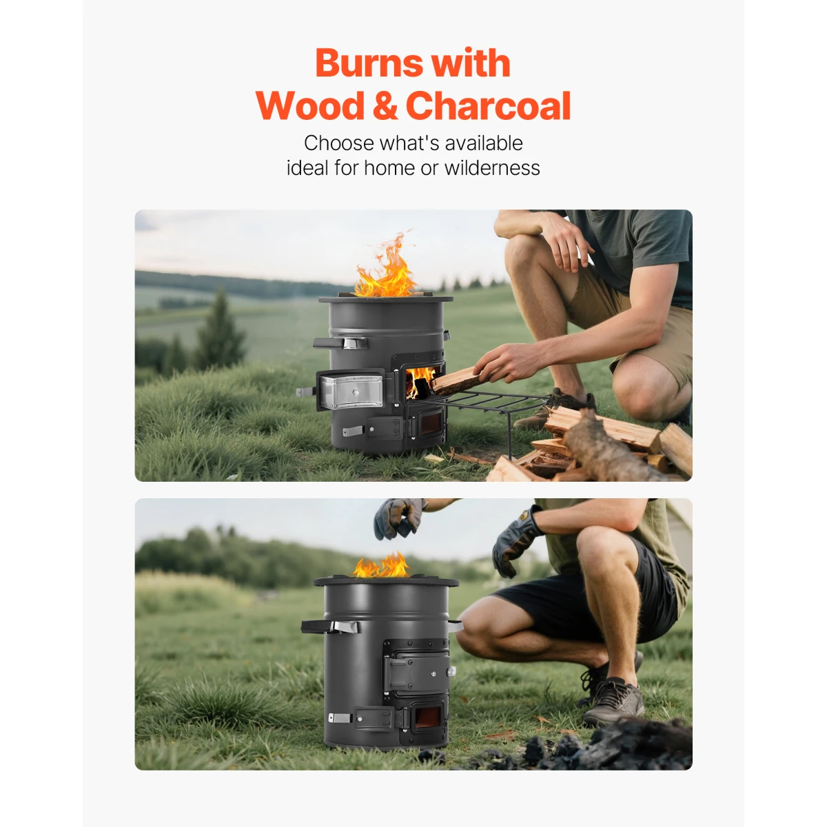 Fogão Foguete para Camping, Fo - Camping Double Cooking Stove avaliação e preço