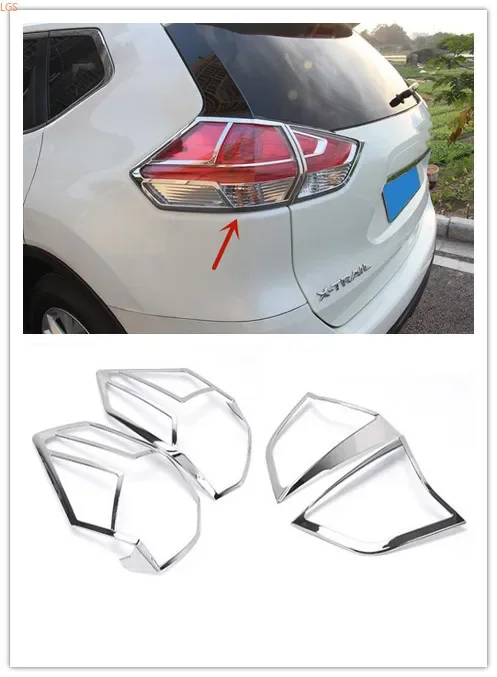 

For Nissan X-trail 2014-2016 Abs Chrome Before Headlight Decorative Frame Rear Tail Light Anti-Rub protection Decoration