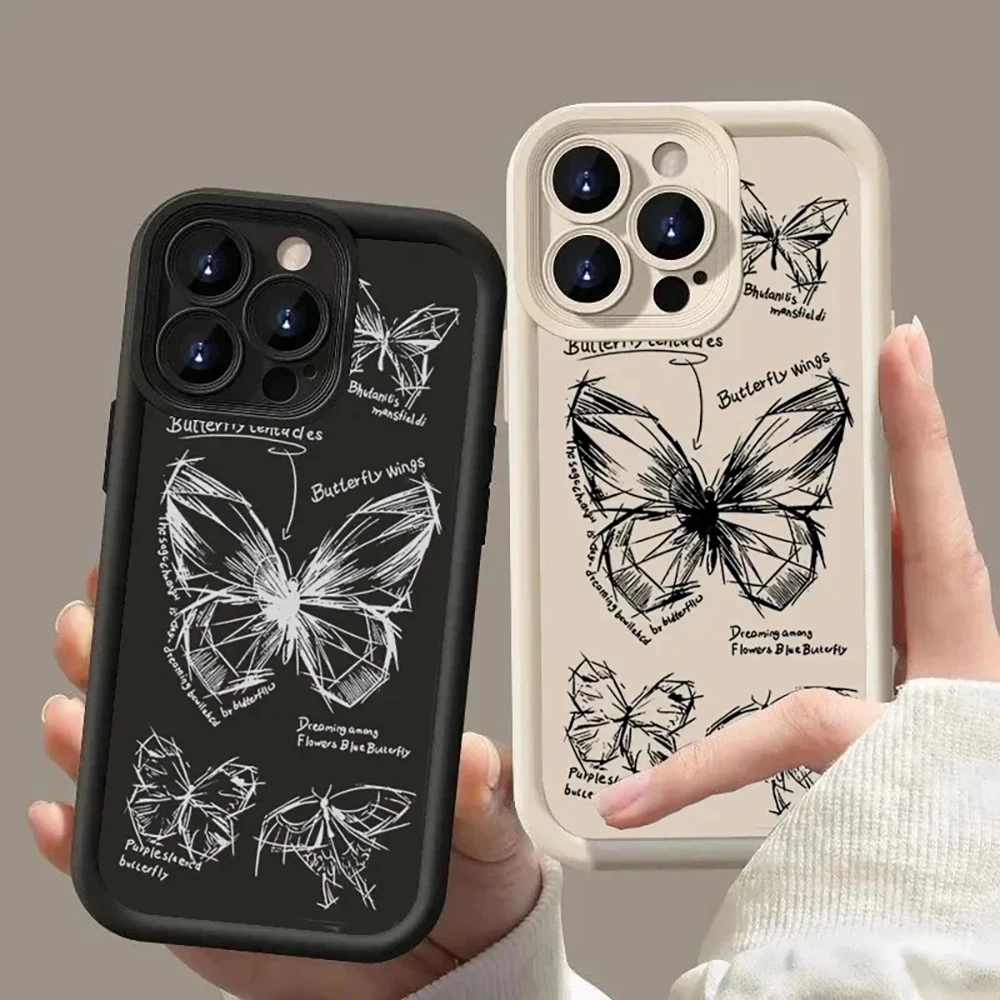 Butterfly Painting Phone Case for Oppo A98 A95 A94 A78 A76 A74 A72 A60 A58 A57 A54 A53 A38 A33 A32 A17 A16 A15 Soft Ladder Cover