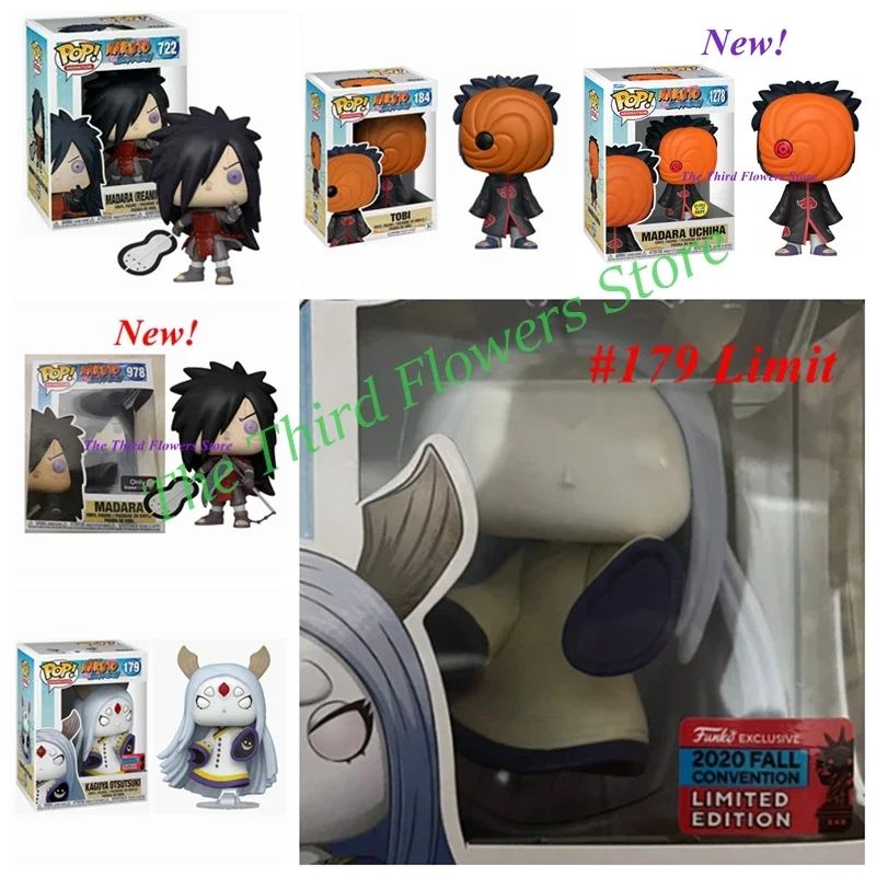 New Funko POP Narutoes 722 978 Madara Uchiha 1278 Tobi 184 Kaguya 179 824 1200 1233 Limit Figure Doll Action figure model Toy