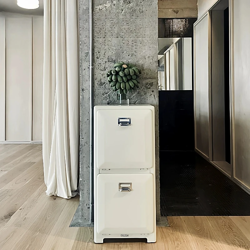 Double-layer flip cabinet, flip door and tipping bucket cabinet, an industrial style retro trash can