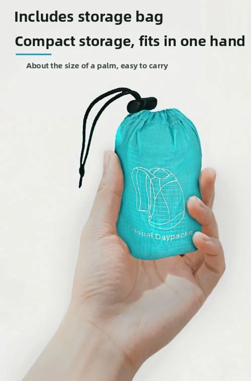 Hochwertiger, verstaubarer 20-Liter-Rucksack, leicht, ultraleicht, praktischer Reise-Tagesrucksack, faltbare Outdoor-Tasche für Männer und Frauen – Detail 6