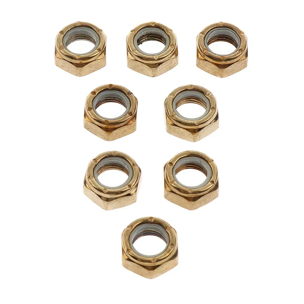 8pcs Skateboard Truck Axle Nuts Kingpin Mounting Screws Longboard Parts