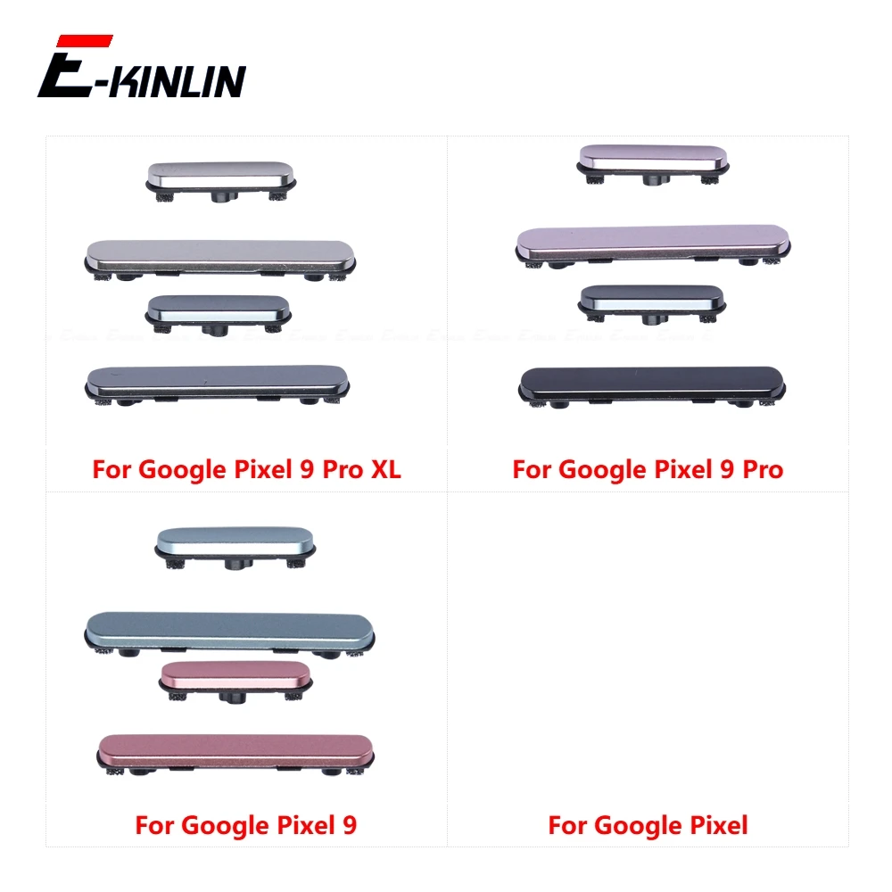 Full Sets Side Button For Google Pixel 9 Pro XL Power On Off Lock Volume Switch Button Key Sets
