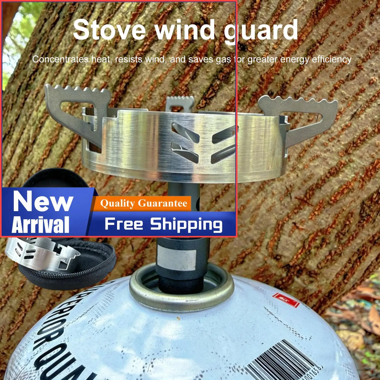 Outdoor-Gas-Windschutz aus Edelstahl, winddichter Ring, Campingkocher-Stützgestell für SOTO Spider Stove ST310 Brothers BRS3000T